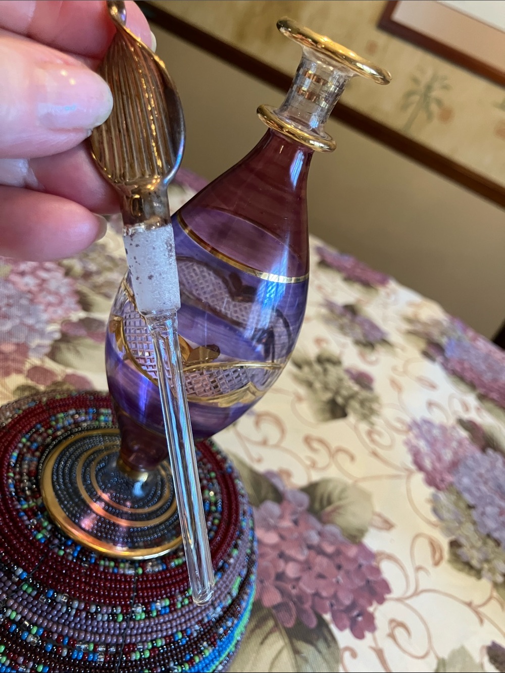 Egyptian Hand crafted glass perfume bottle. Perfect condition. - Picture 13 of 13